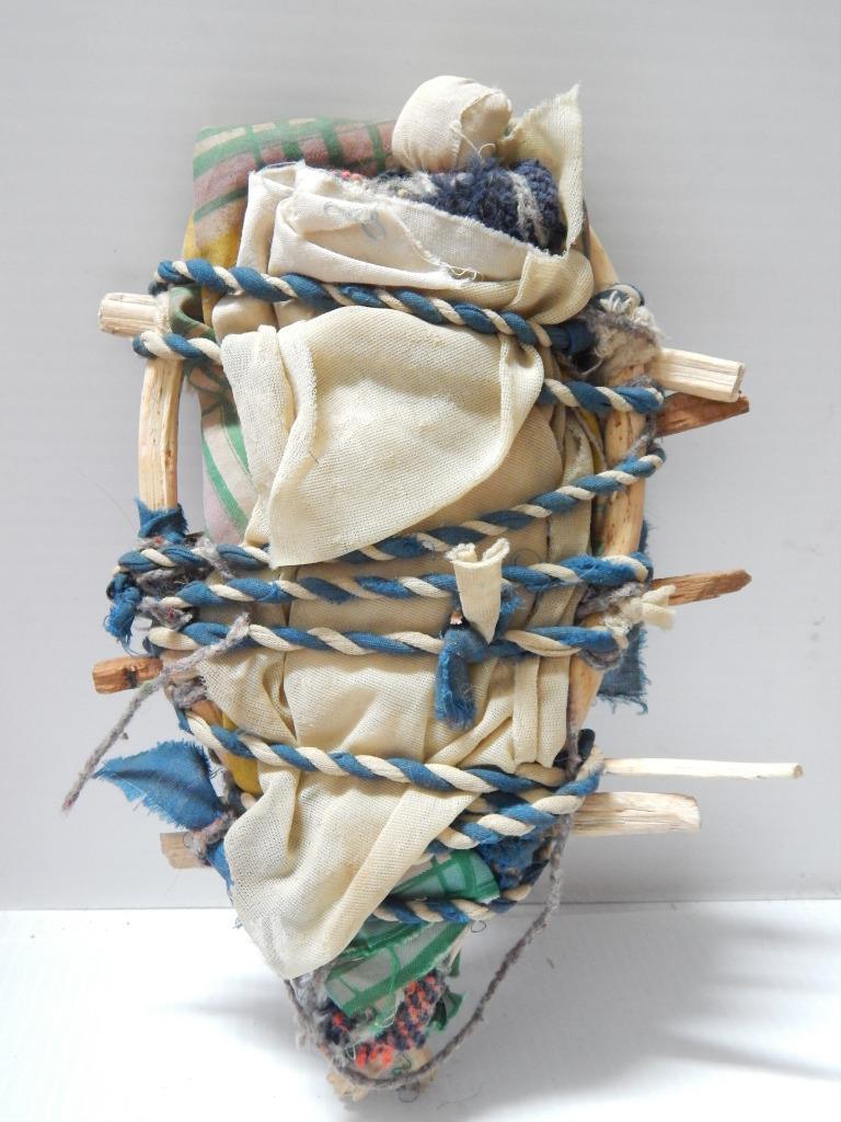 ANTIQUE CALIFORNIA MISSION CHUMASH TOY / DOLL SIZED CRADLEBOARD - RARE TO FIND