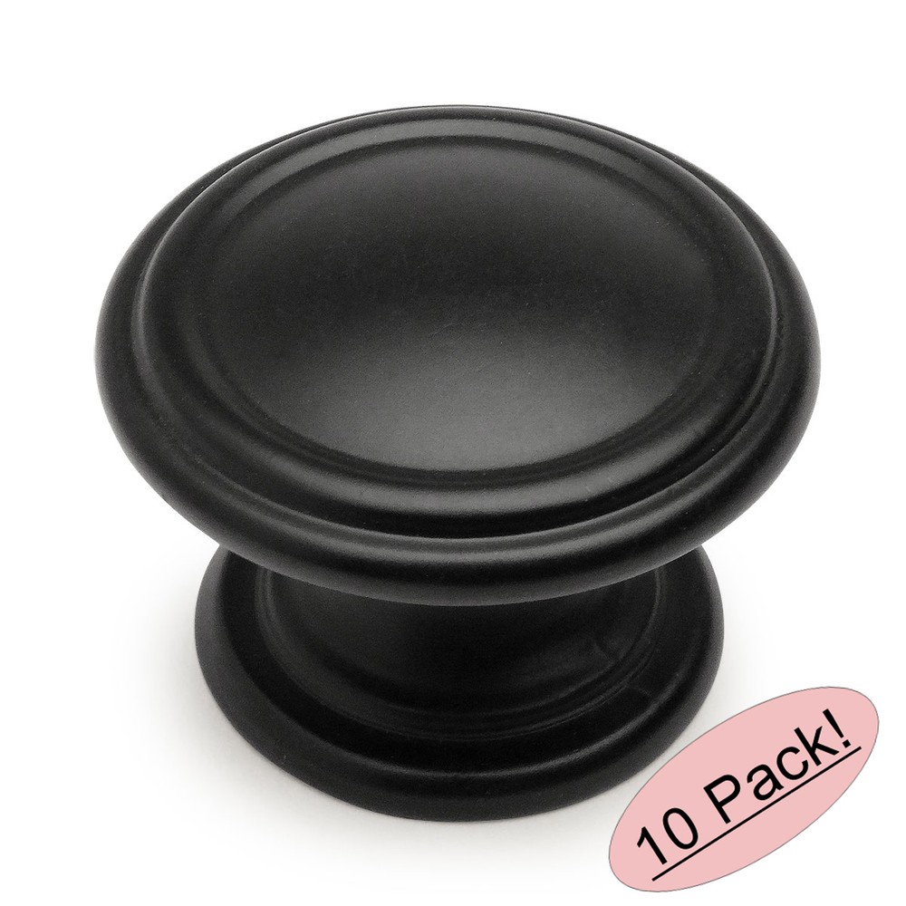 *10 Pack* Cosmas Cabinet Hardware Flat / Matte Black Knobs #1426FB