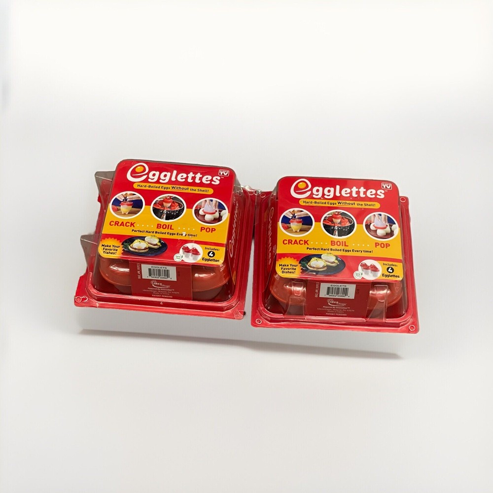 EGGLETTES Hard Boiled Egg Maker, 4 count New in Container