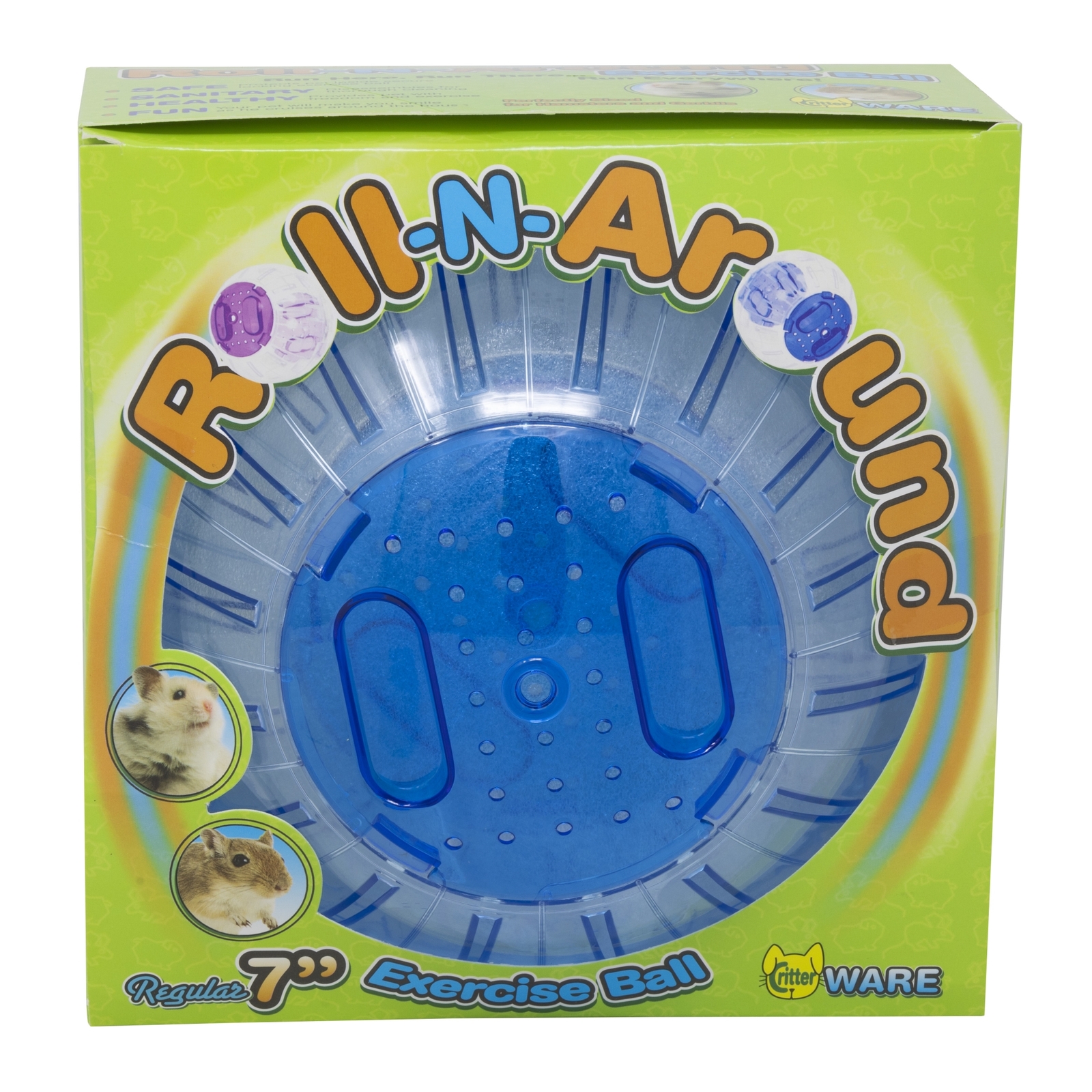 Ware Manufacturing Roll-N-Around Small Animal Exercise Ball, Assorted Colors, 7"