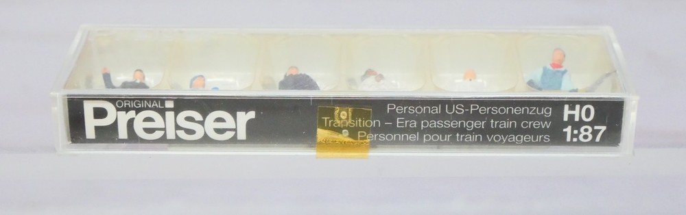 Preiser Mini-Figures 10452, Transition Era Passenger Train Crew, HO Scale
