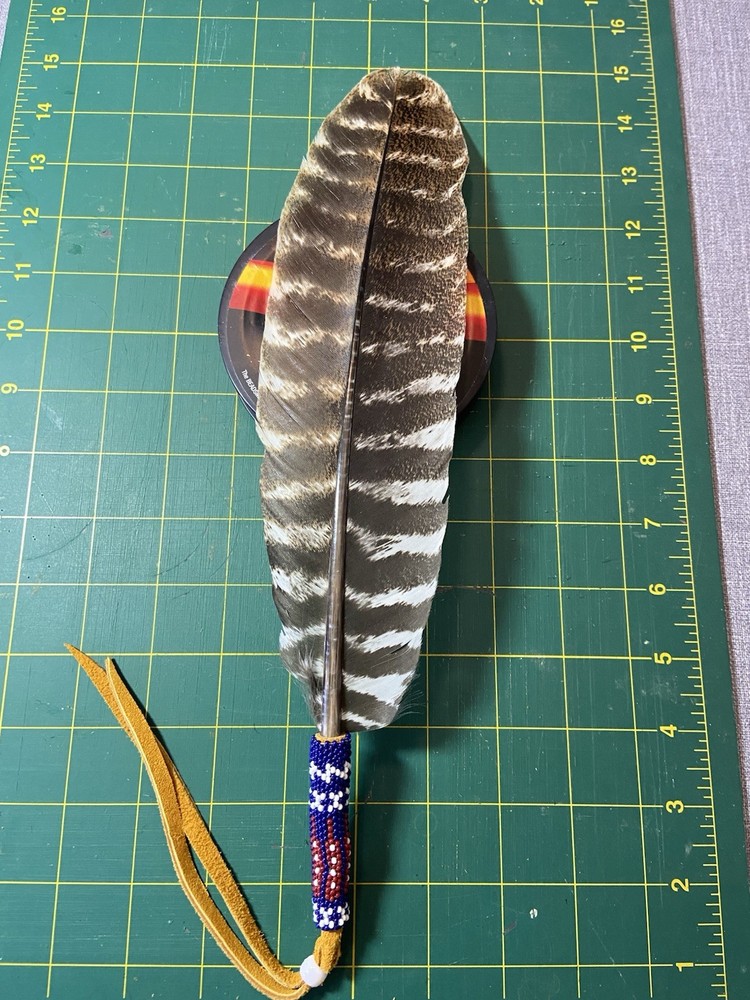 Beaded Smudge Feather