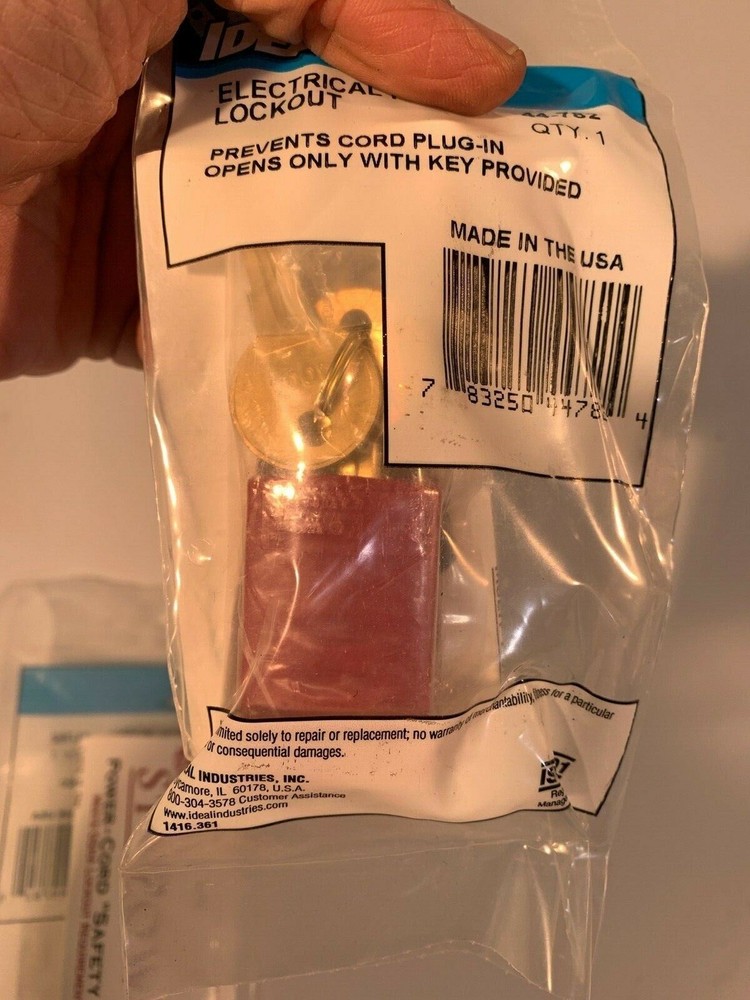 TWO (2) NEW IDEAL StoPower Electrical Plug Lockout - Keyed Differently