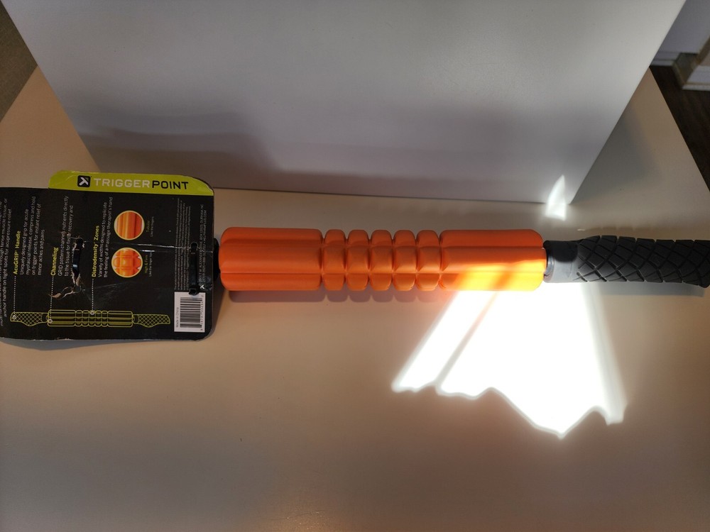 TriggerPoint GRID STK Hand Held Foam Roller Orange, AcuGRIP Handle, Channeling