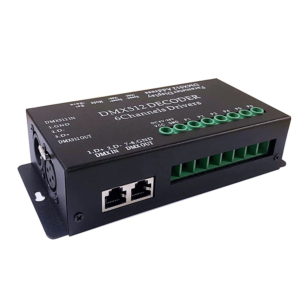 6-Channel DMX512 Decoder LED Controller DC 5V-24V for RGB RGBW Strip Light