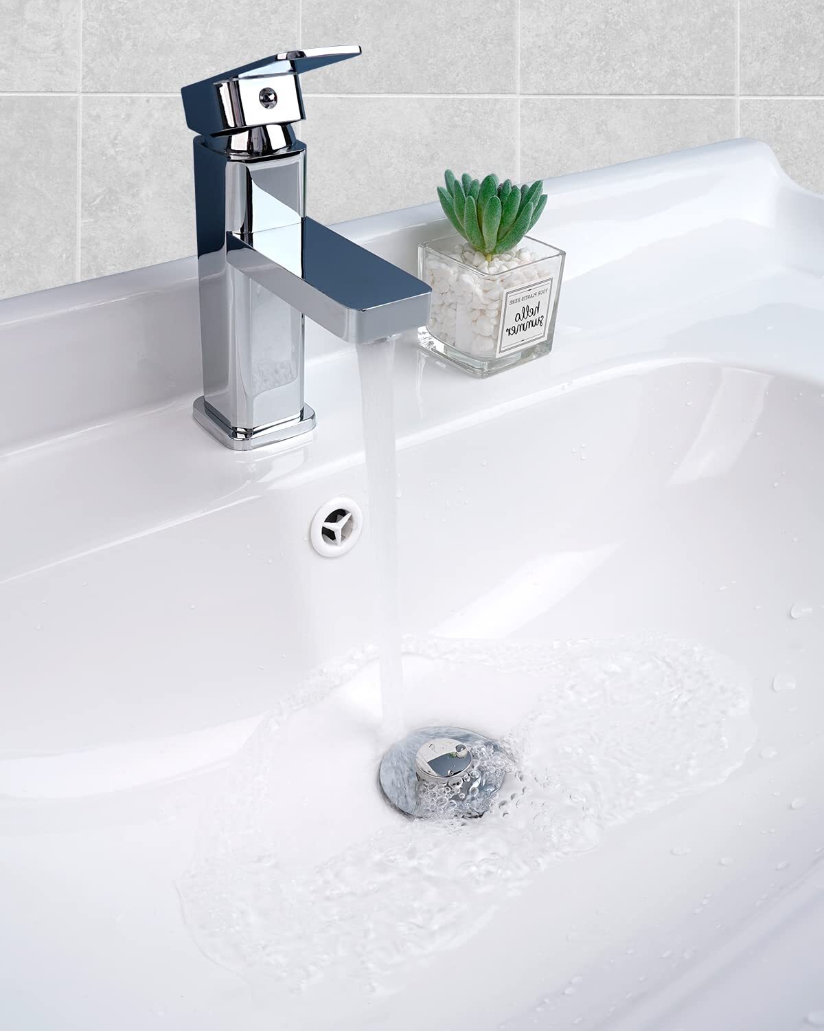 2PC All Metal Universal Bathroom Sink Stopper, for 1''~1.8'' Basin Pop Up Sink