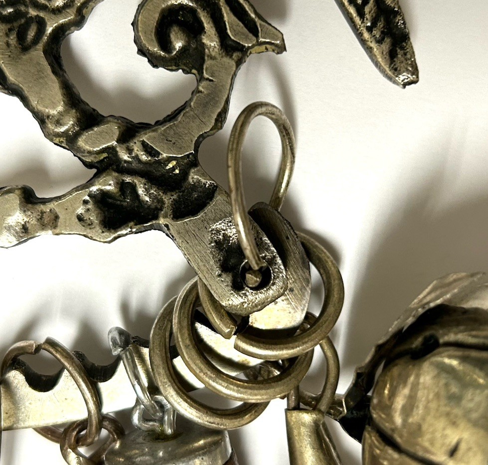 Vintage Brazilian Penca de Balangandãs – Silver Hanging Amulet 10 Charms