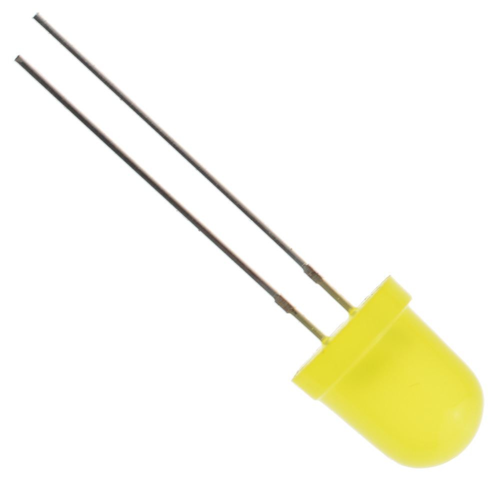 10 x Yellow 8mm LED Diffused 500mcd 40°