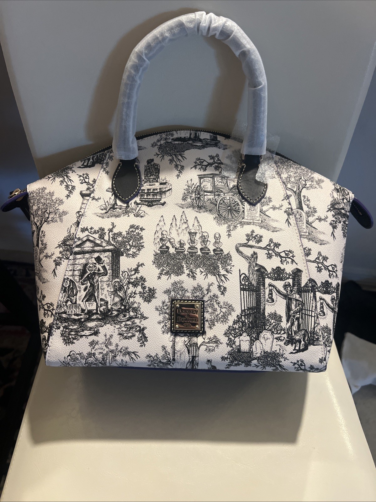 Disney Dooney & Bourke Haunted Mansion Toile Satchel NWT