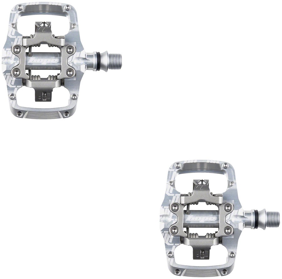 Hope Union TC Pedals - Dual Sided Clipless with Platform, 9/16", Silver