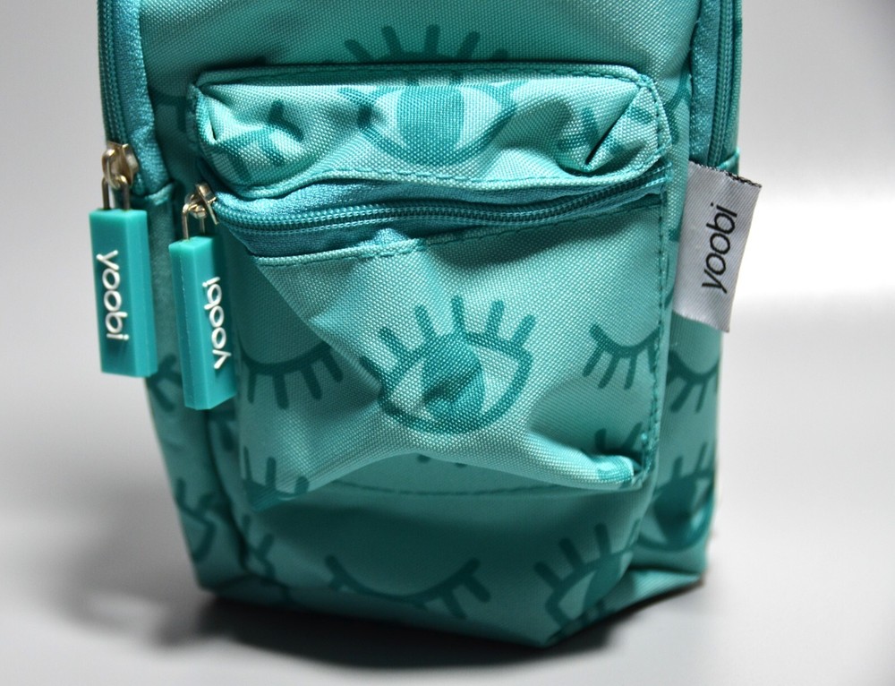 Yoobi Backpack Pencil Case And Composition Book Notebook Winky Eyes Aqua