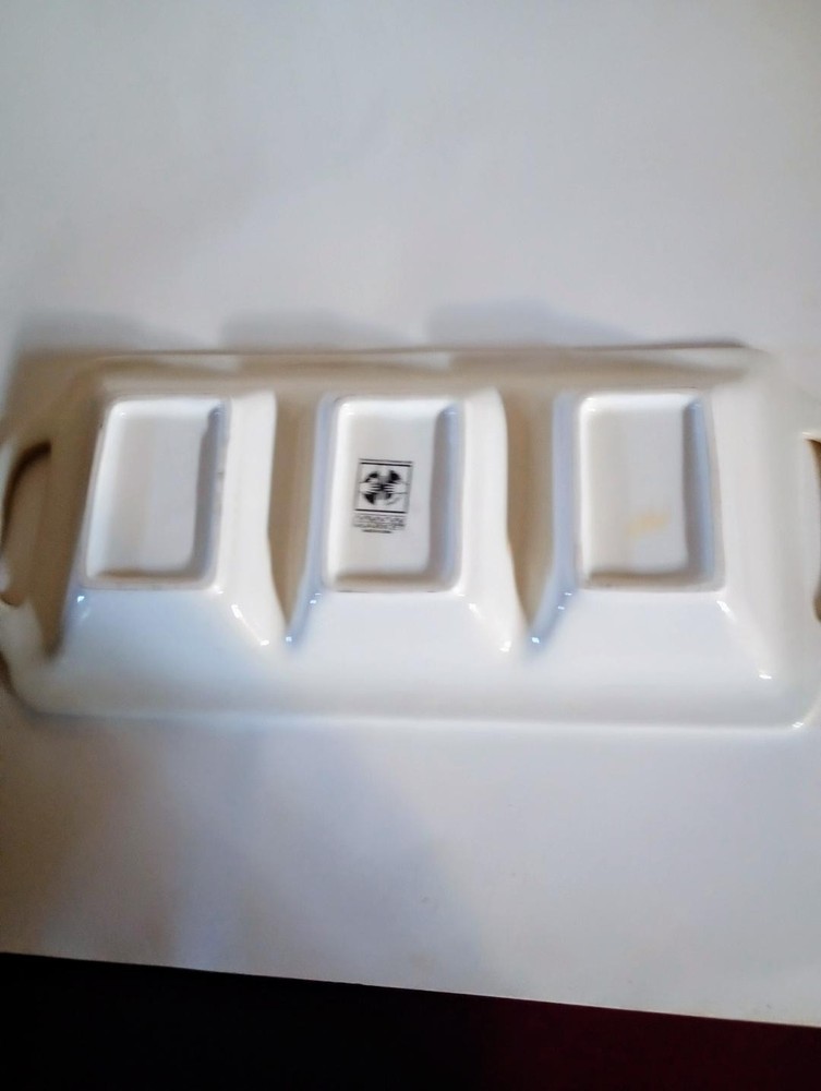 See No Speak No 3 Section Serving Dish