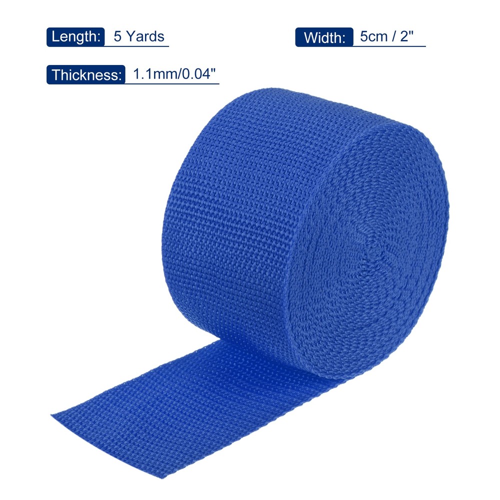 Lightweight Polypropylene Webbing Strap 5cm 5 Yard Blue