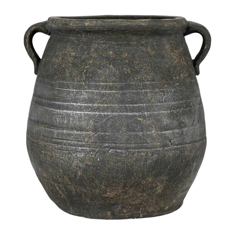 Whitewashed Terra-Cotta Urn, Grey
