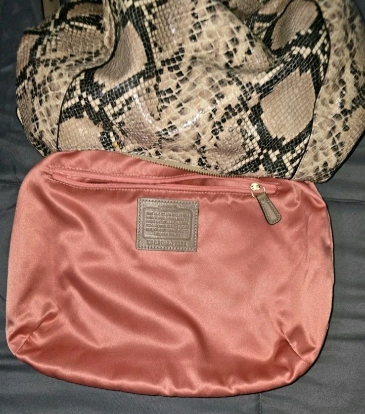 COACH Kristin Embossed Python Leather Satchel Shoulder Bag Purse & Wallet NEW