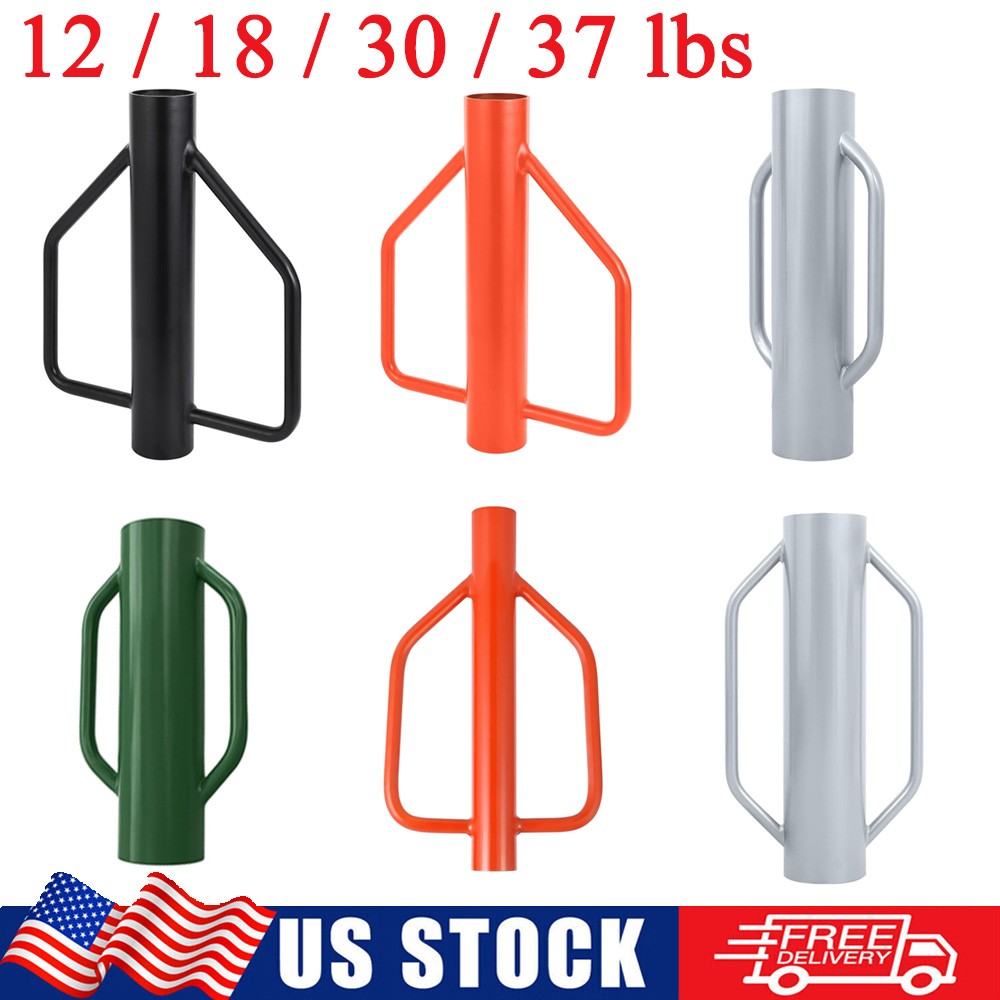 12/18/30/37 lbs Fence T Post Driver Steel Hand Post Pounder Rammer with Handles
