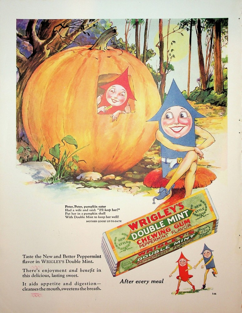 Original Wrigley's Double Mint Ad: Pumpkin