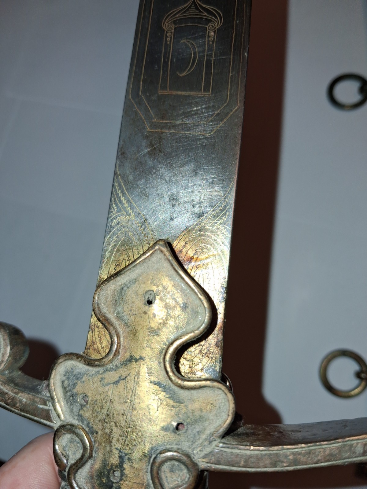 Antique 1800-1830's Ottoman Turkish Officer's Sword Muslim Script Moon Sunburst!