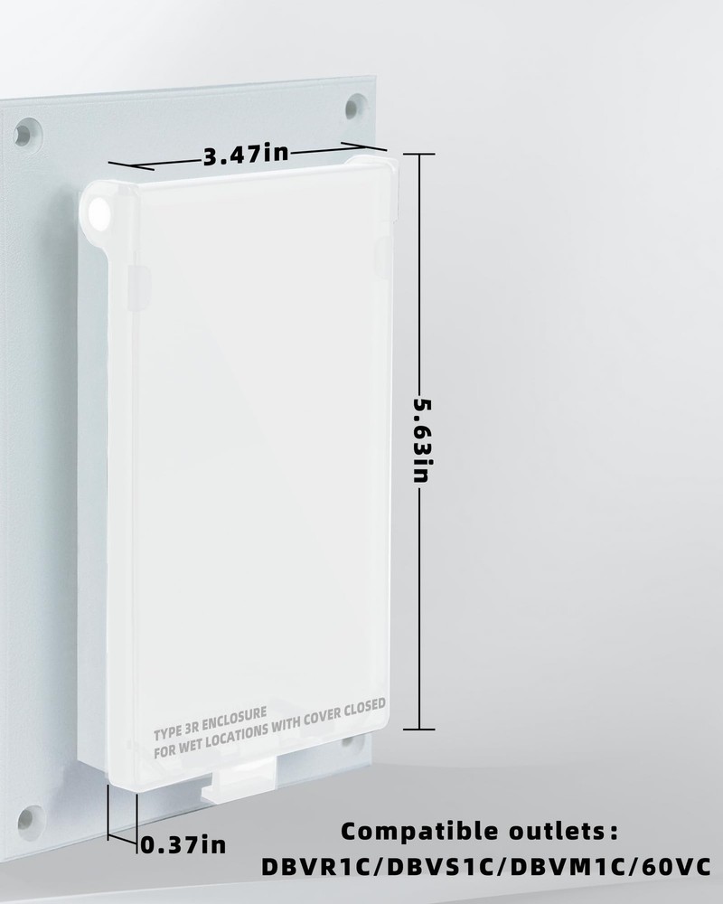 Electrical Box Replacement Cover, DBVC-1 Extra 1-Gang (Vertical)-1Pack, White