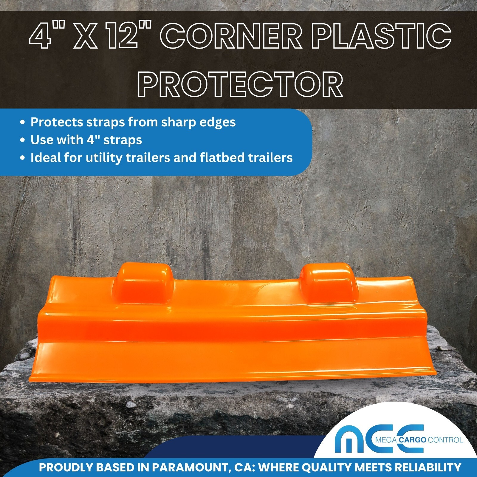 50 Pack 4" x 12" Plastic Corner Edge Protector For Flatbed Tow Truck Trailer