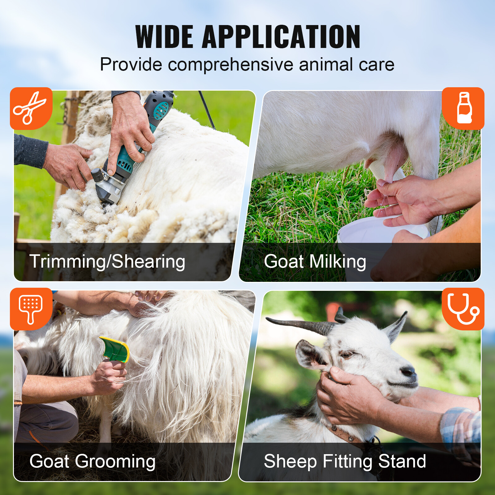 VEVOR Livestock Trimming Stand Trimming Stand for Goats with Nose Loop Headpiece