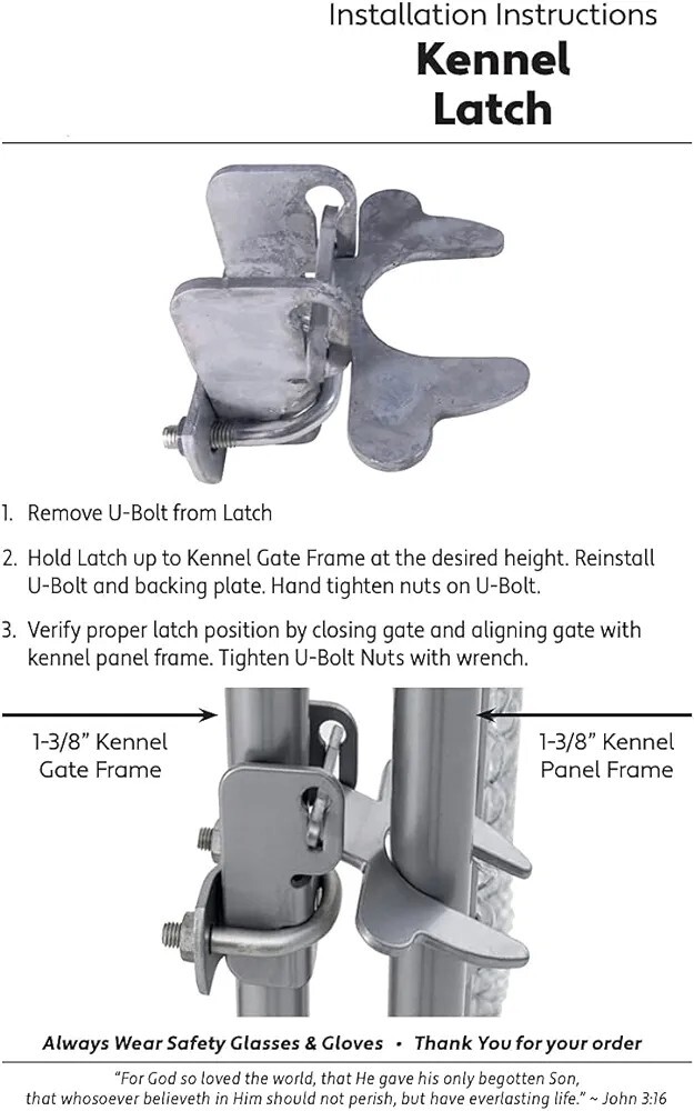 Kennel Gate Latch. Galvanized Steel. Latch