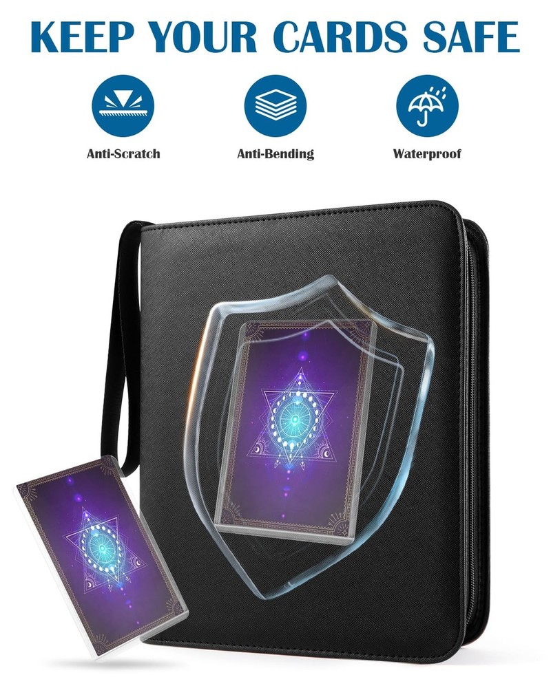 Top Loader Binder 4 Pocket for 144 Toploaders, Side Loading Toploader Binder ...