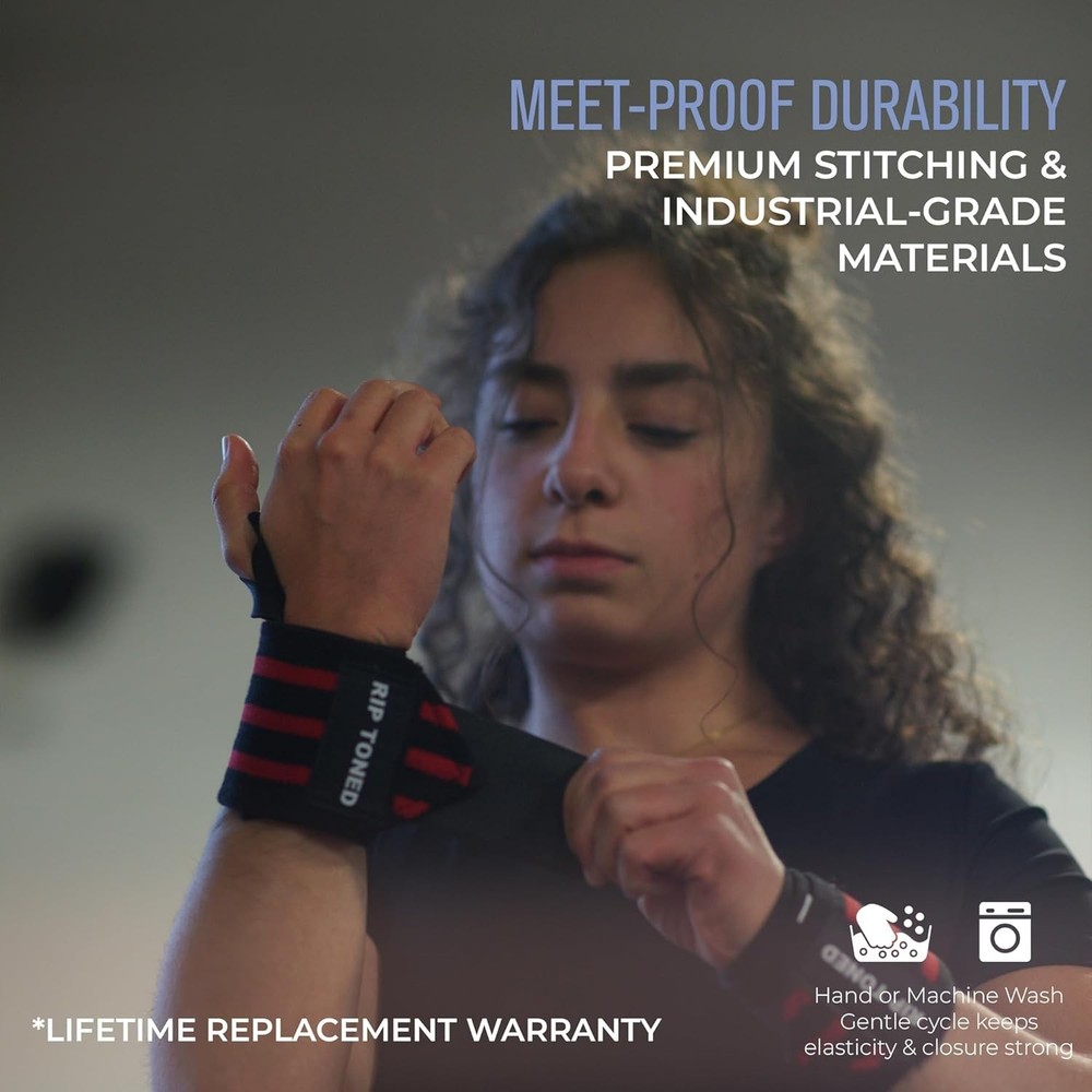 Stiff Powerlifting Wraps with Thumb Loop