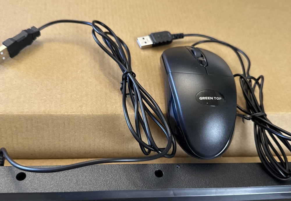 Green Top Full Keyboard & Mouse Combo Wired New Open Box