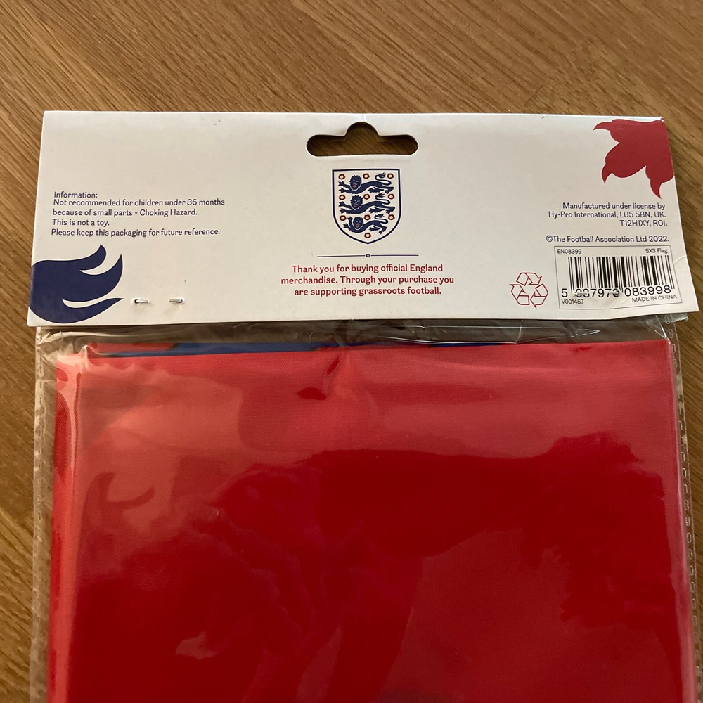 England FA Flag 5’ x 3'