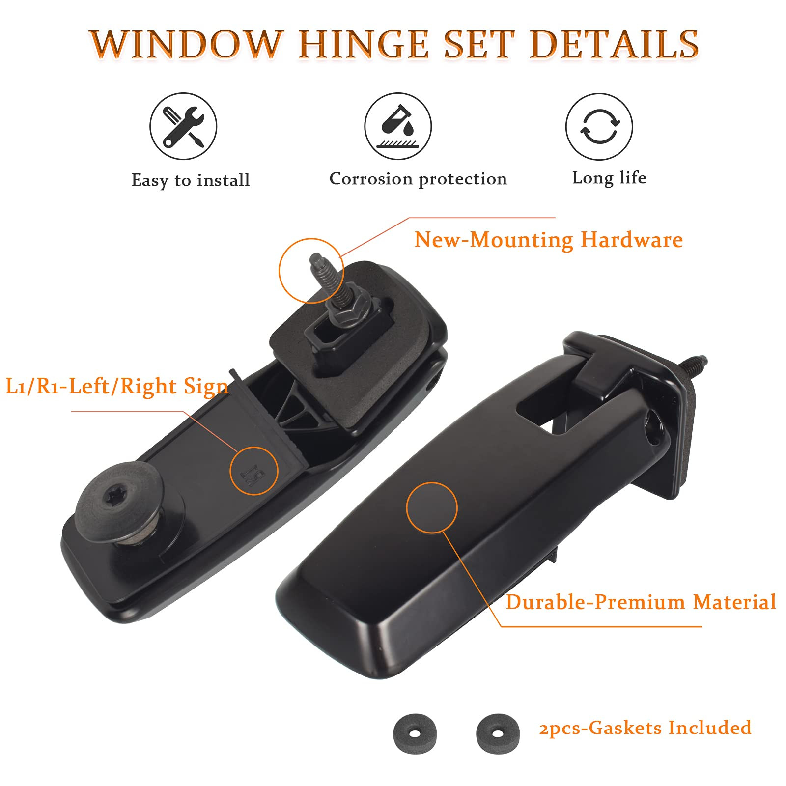 Rear Window Hinge Set Liftgate Glass Hinge Right/Left for Ford Escape 2008-2012