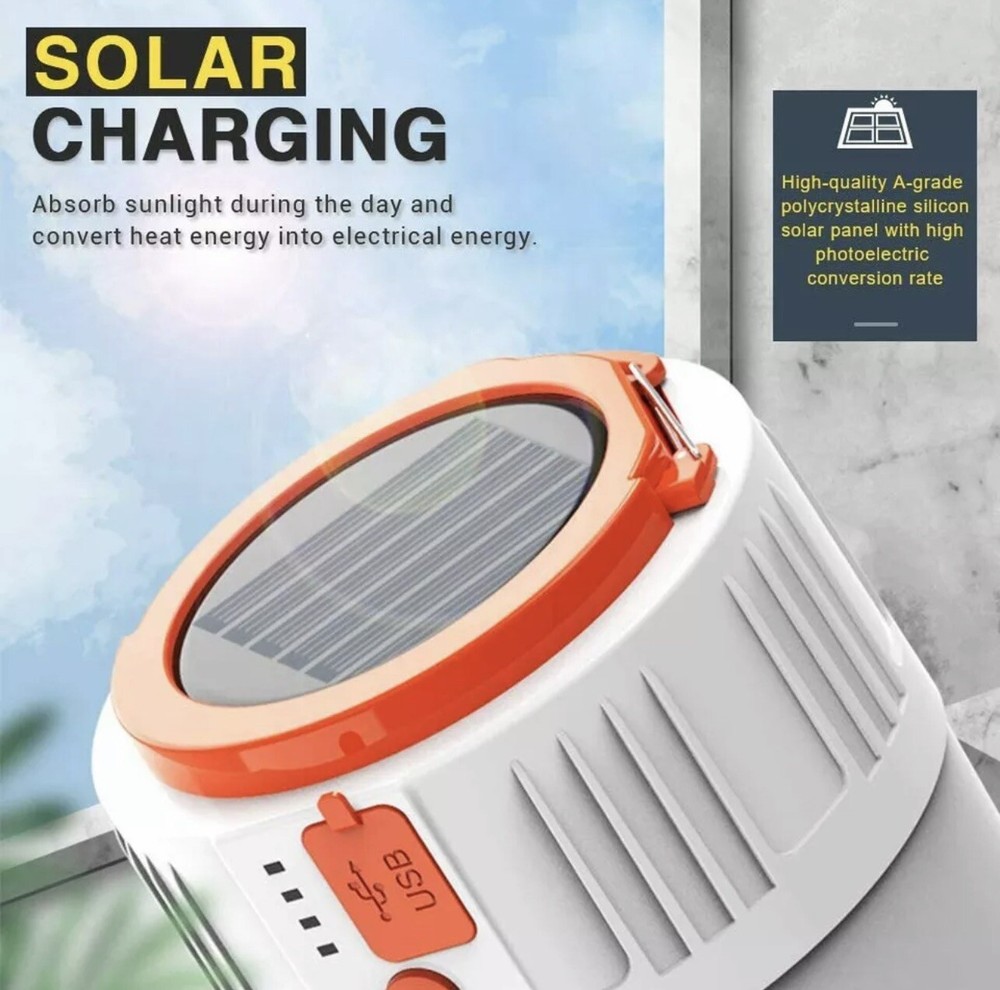 Camping Lantern LED Emergency Portable Light Waterproof Solar Powered remote