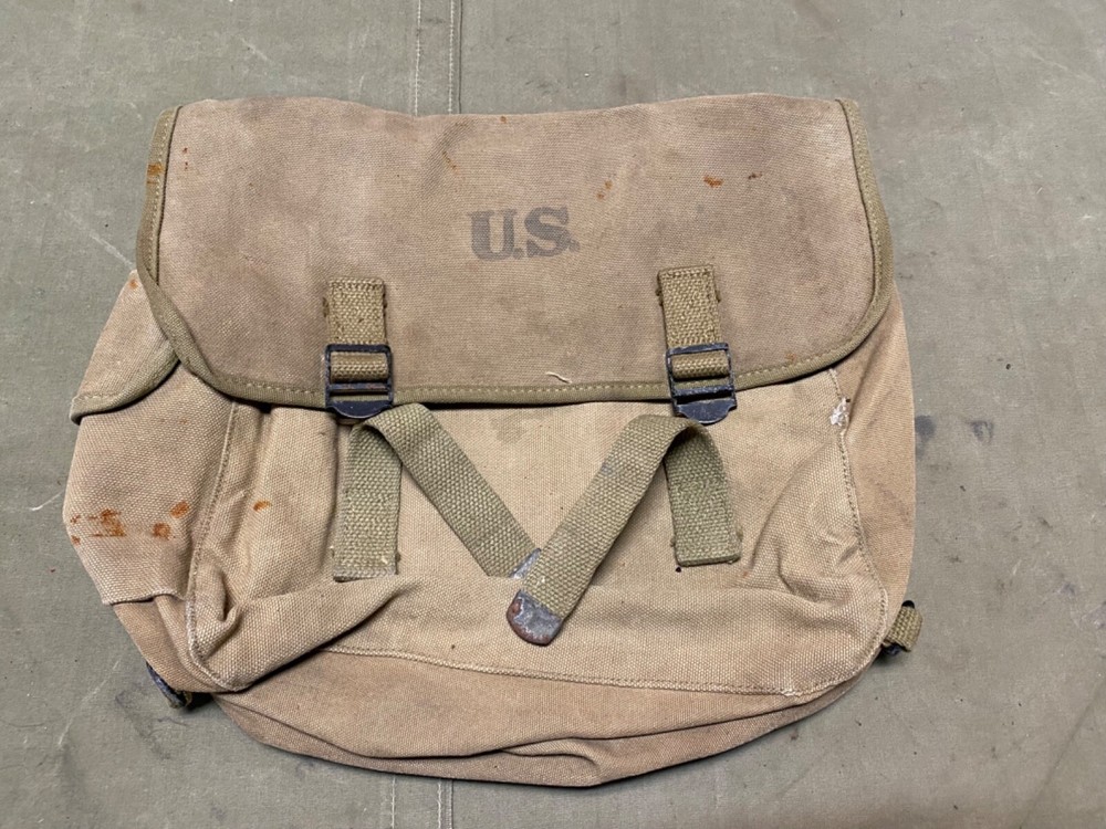 ORIGINAL WWII US AIRBORNE PARATROOPER M1936 MUSETTE JUMP BAG-OD#3, 1942
