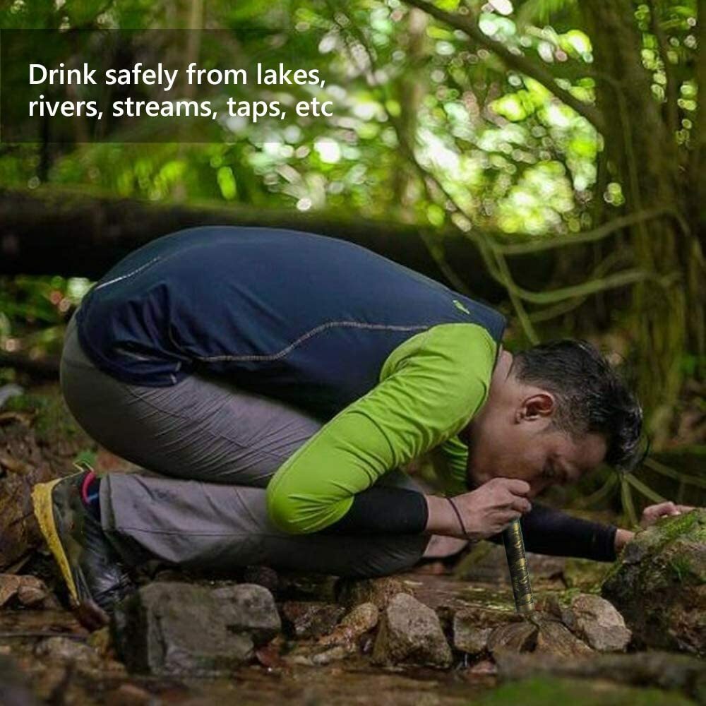 6-PACK Personal Water Filter Straw Outdoor Survival Filtration Purifier Portable