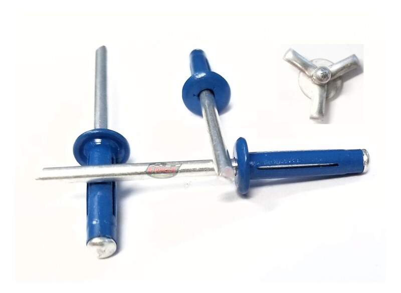 Chevron Blue 3/16" Small Head Tri-Fold Exploding Aluminum Mandrel Pop Rivets ...
