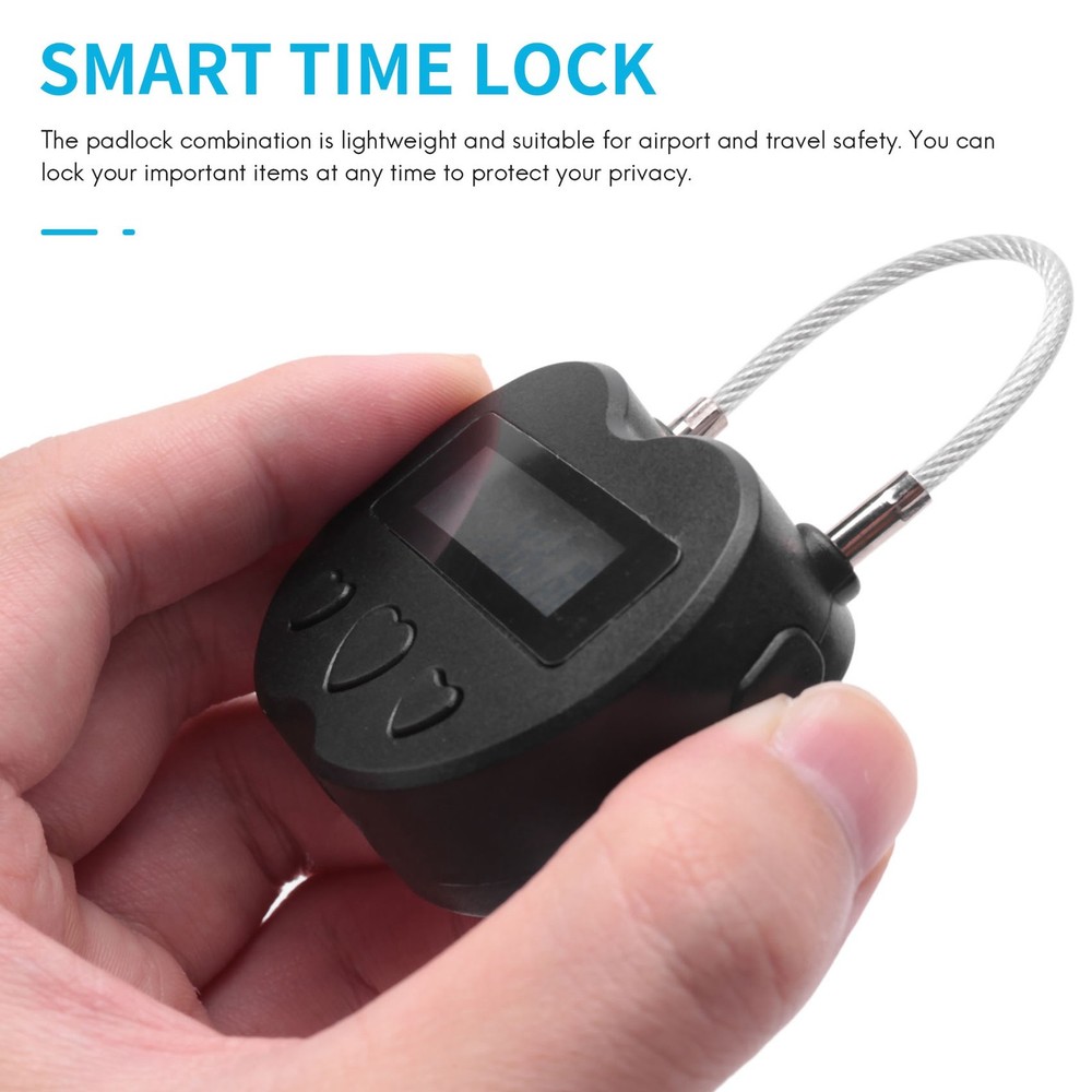 Time Lock LCD Display Time Lock USB Rechargeable Temporary Timer Padlock5688