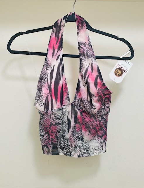 Pink Snake pattern Y2K halter