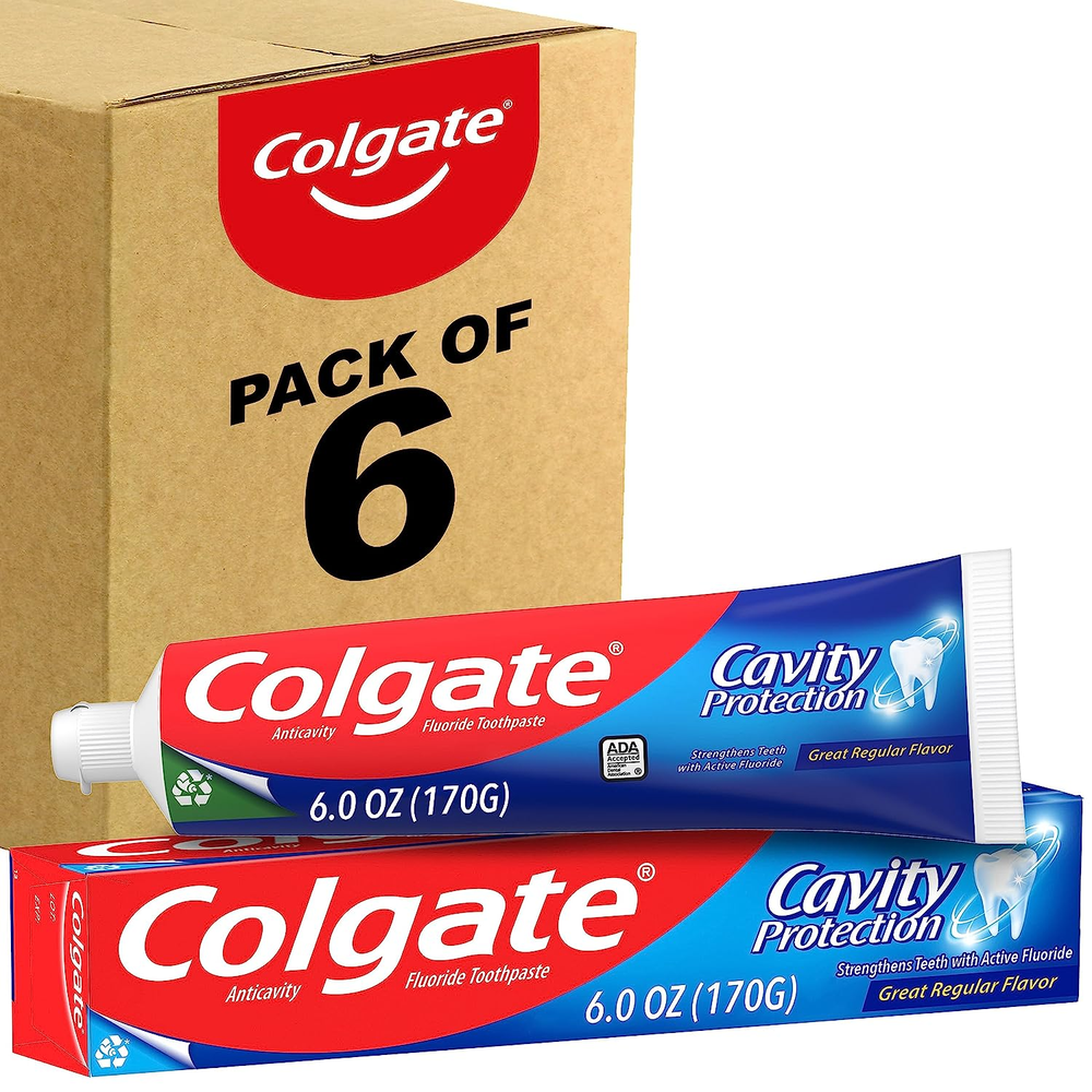Colgate Cavity Protection Toothpaste with Fluoride, Great Regular Flavor, 6 Ounc