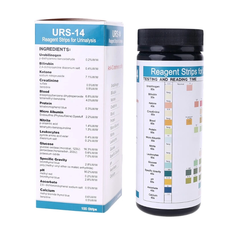 URS-14 100strips Urinalysis Reagent Test Paper Parameters Test Strips Leukocytes