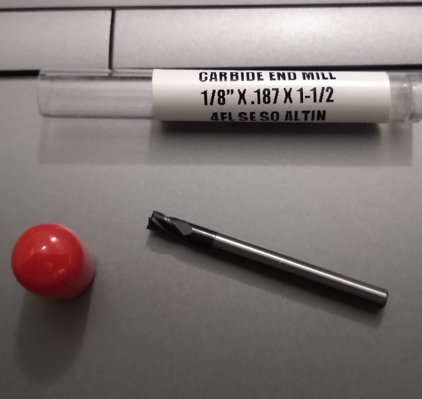 Qty 2, 1/8" carbide end mill altin coated made in usa