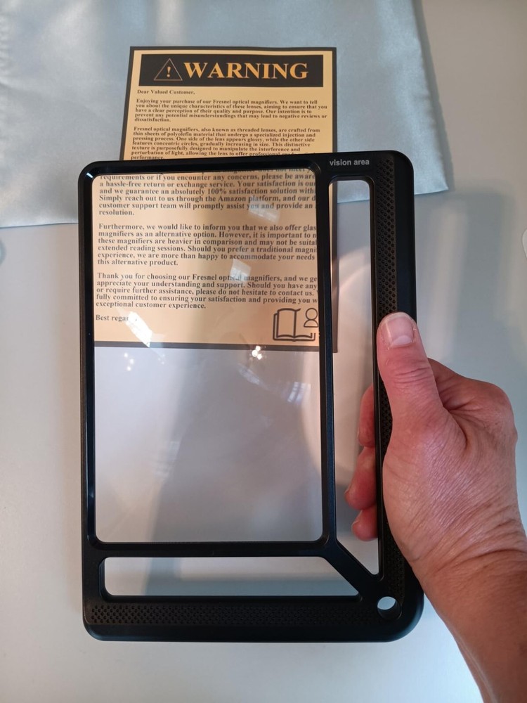 5X Full Page Magnifying Glass For Reading Lightweight Rectangular Magnifier New