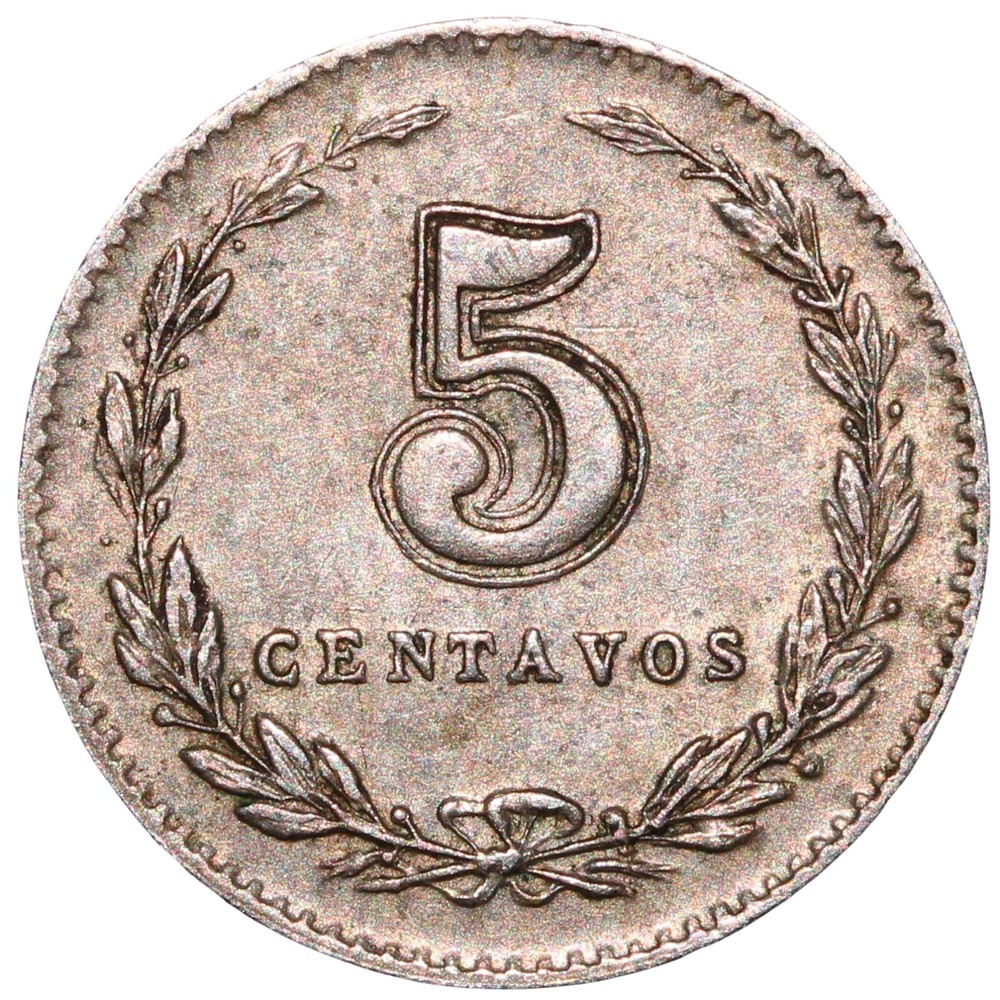 1905 Argentina 5 Centavos Coin – Cupronickel