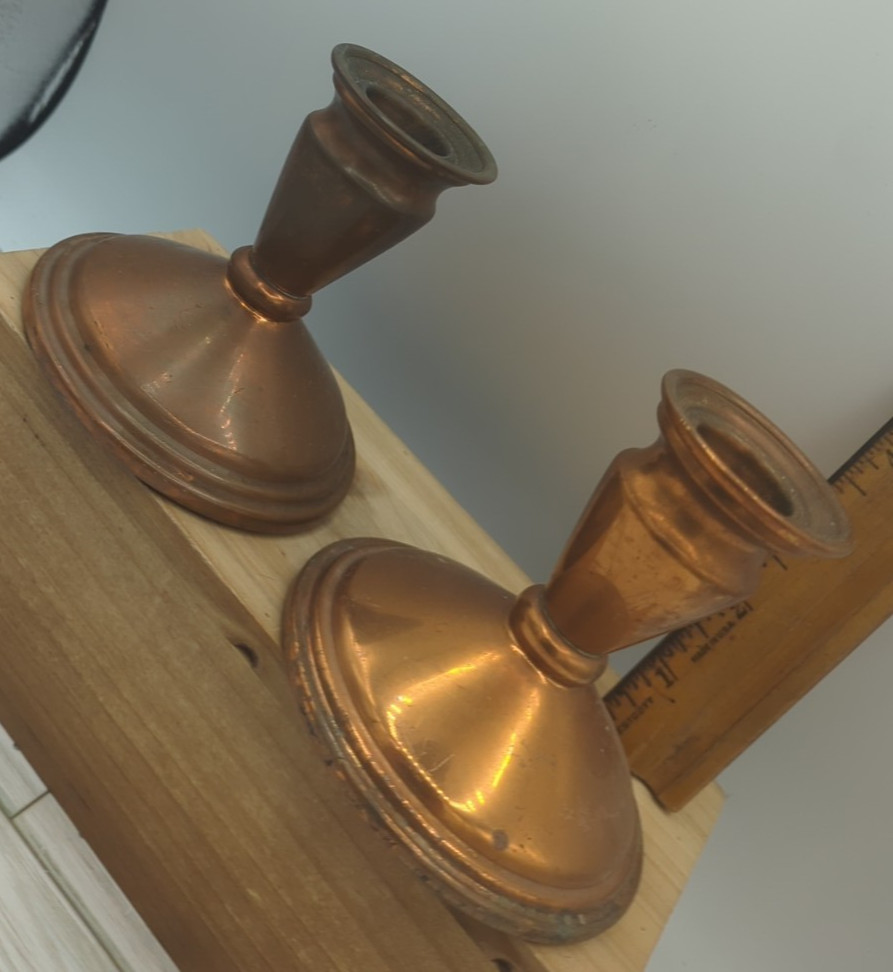 Coppercraft Guild Copper Candle Holders MCM Farmhouse