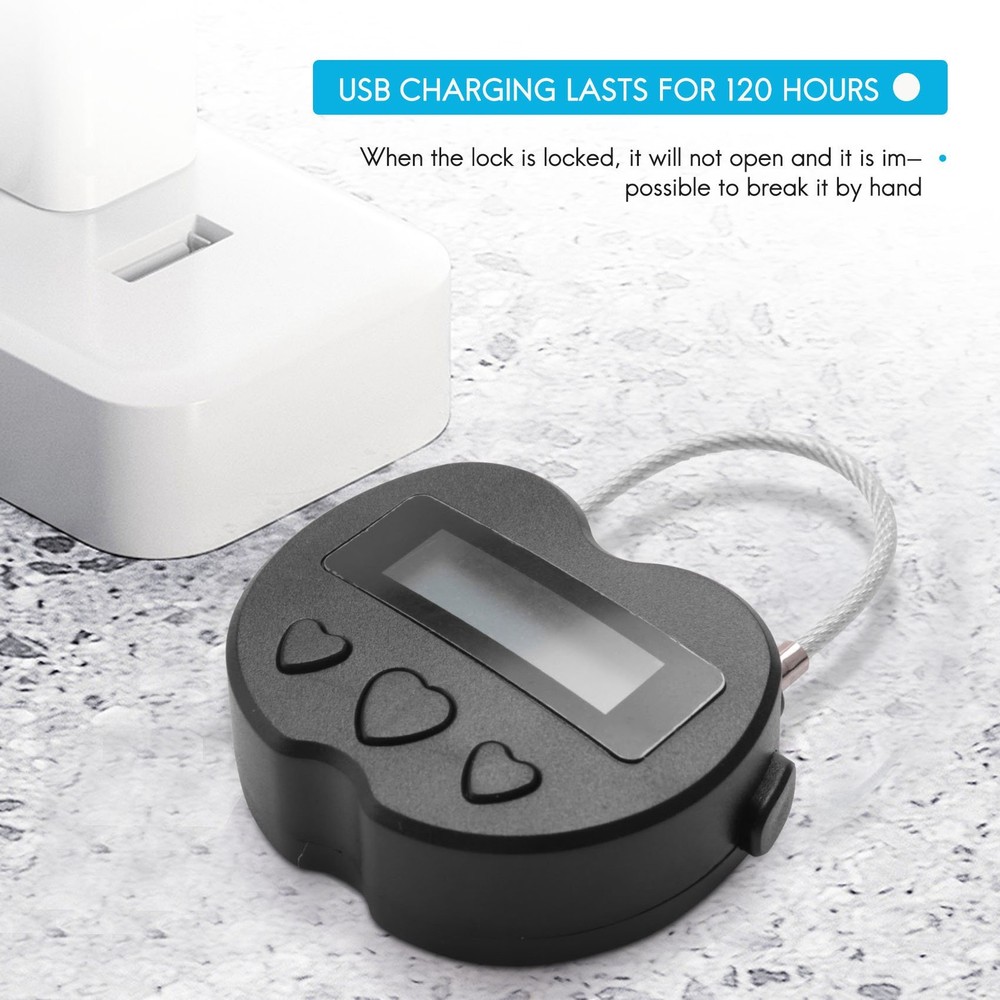 Time Lock LCD Display Time Lock USB Rechargeable Temporary Timer Padlock5688