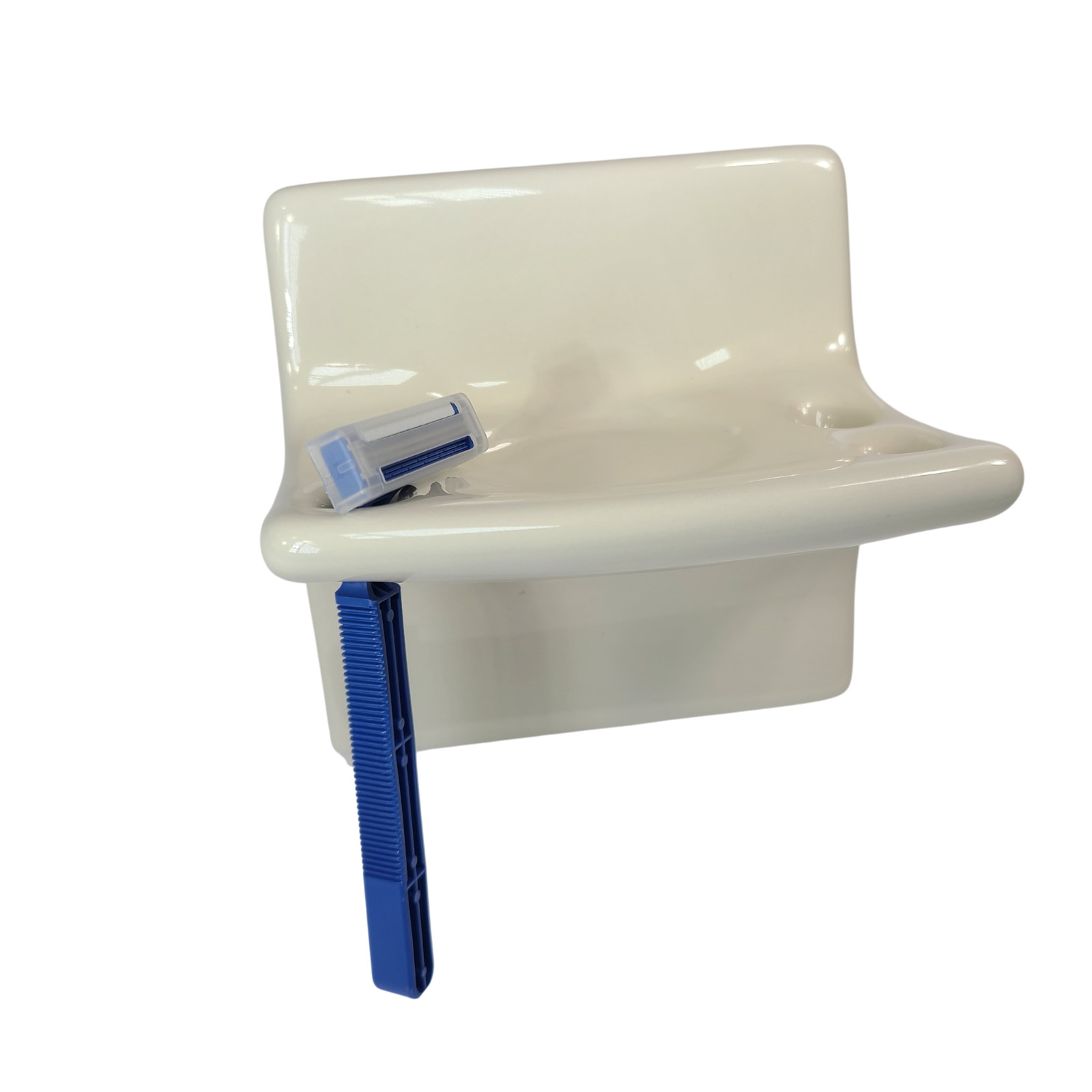 Vintage Beige Bone Almond Ceramic Tile Toothbrush Holder Tumbler Cup Tray Retro