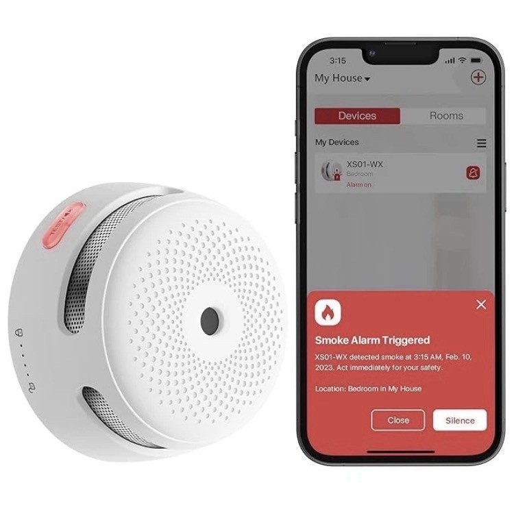 X-Sense Wi-Fi Smoke Alarm Detector, Smart Fire Alarm, XS01-WX