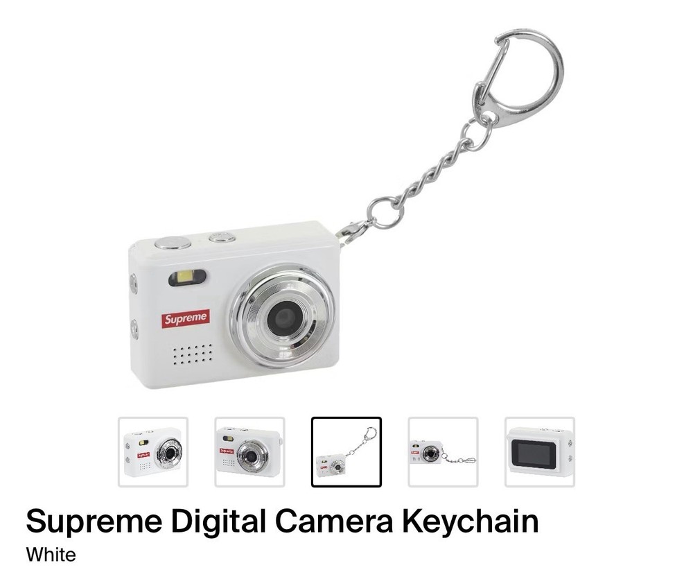 Supreme Digital Camera Keychain White