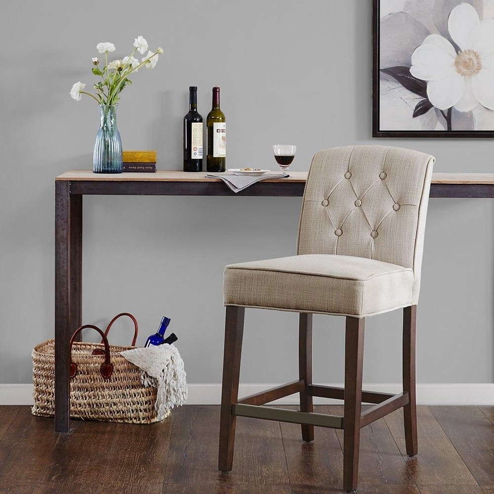 Madison Park Marian Tufted Counter Stool Tan See below