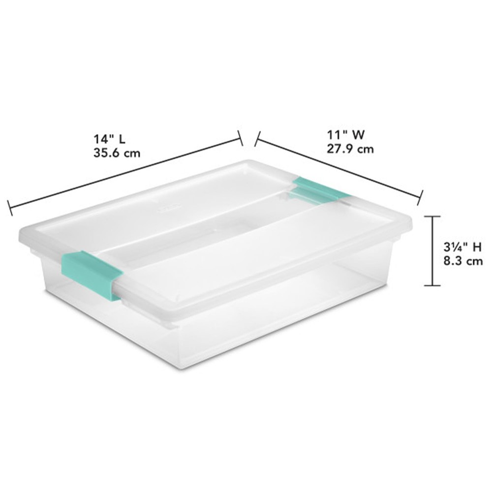 Sterilite Clip Box, Stackable Small Storage Bin with Large, Clear/Transparent