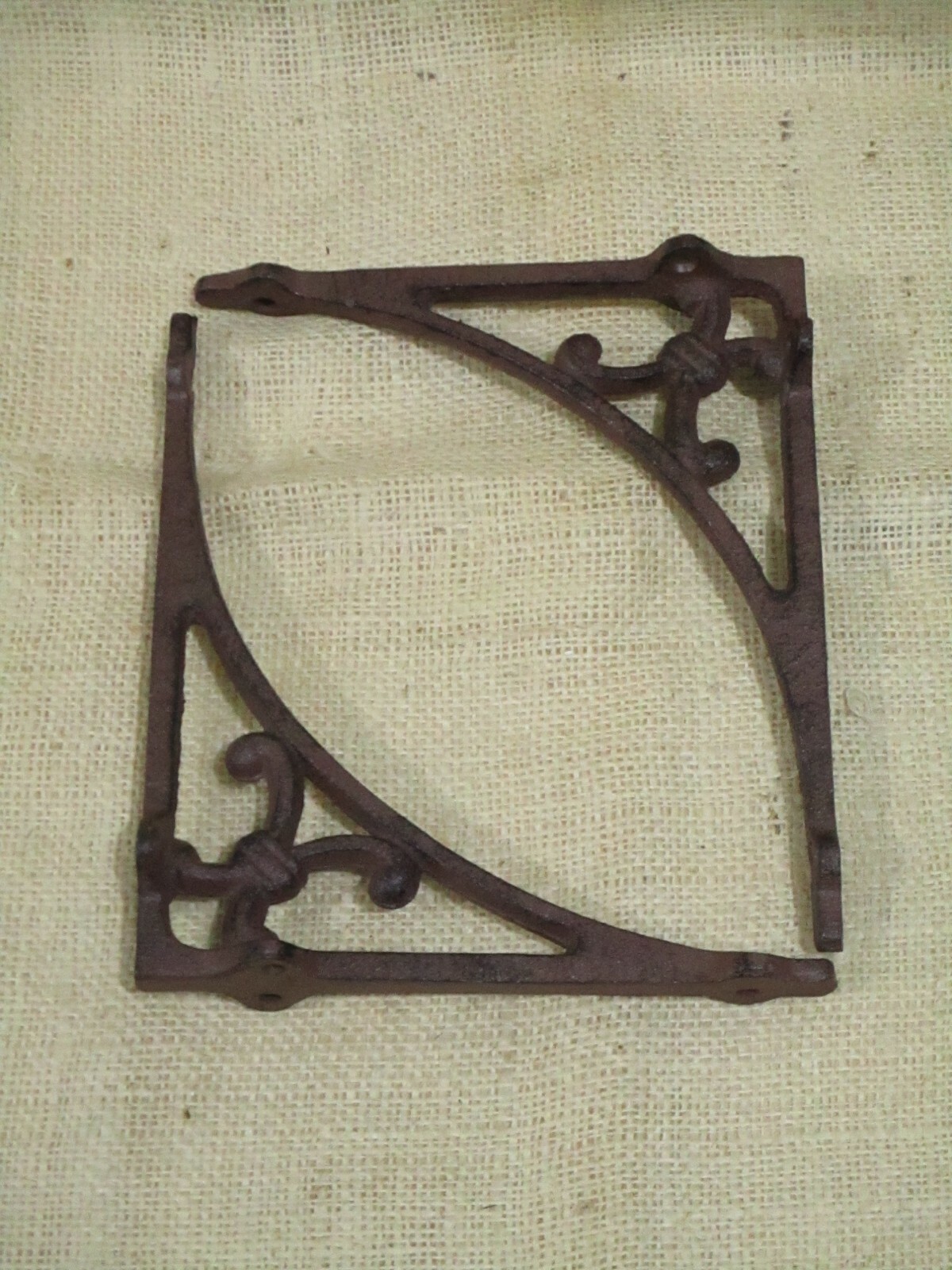 4 Shelf Brackets Corbels Wall Cast Iron Rustic Farmhouse 7 1/2" X 6 1/4" Braces